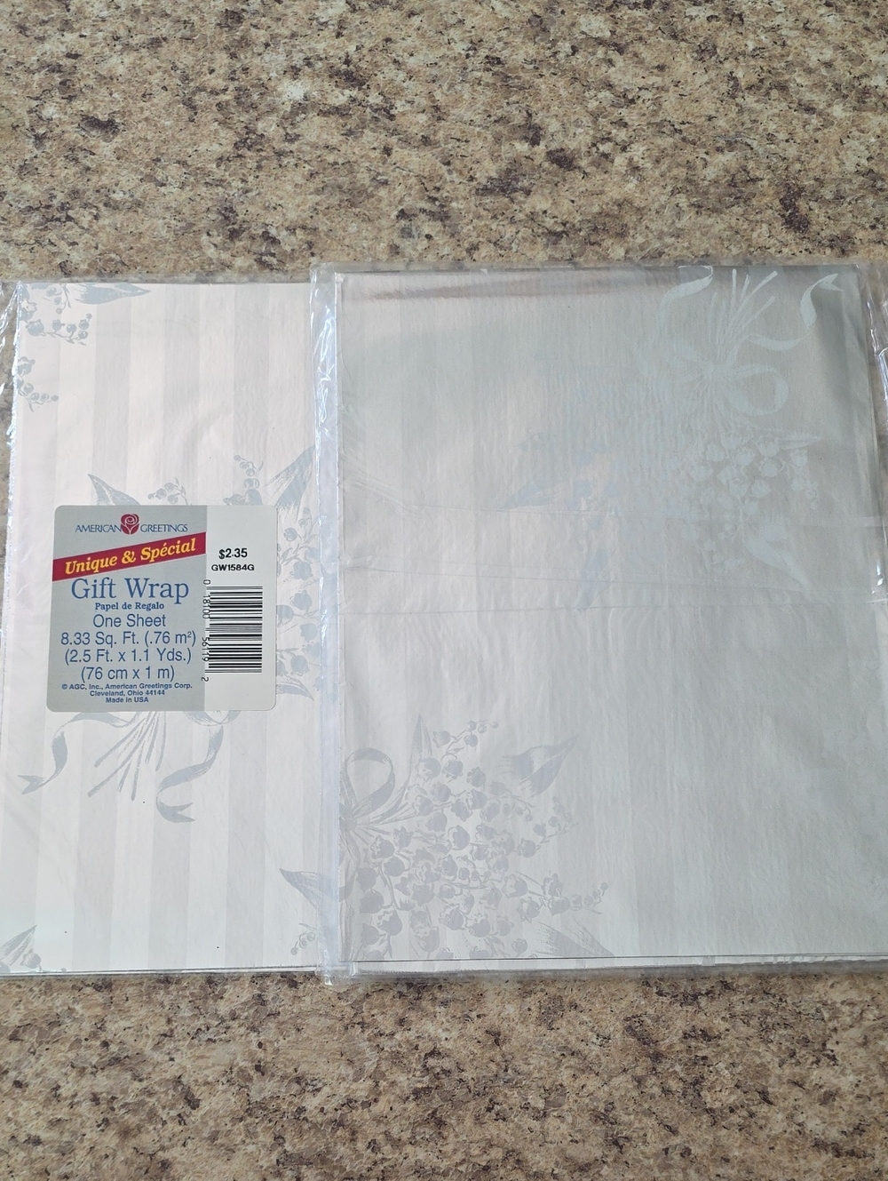 Vintage 1990's American Greetings Bouquet Wedding Gift Wrap Lot Of 3 -Unopened